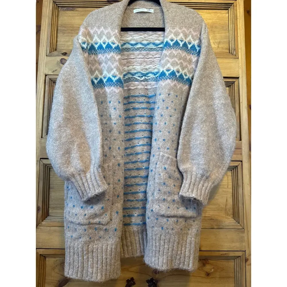 Altar'd State Danni Dot Duster cardigan sweater Small